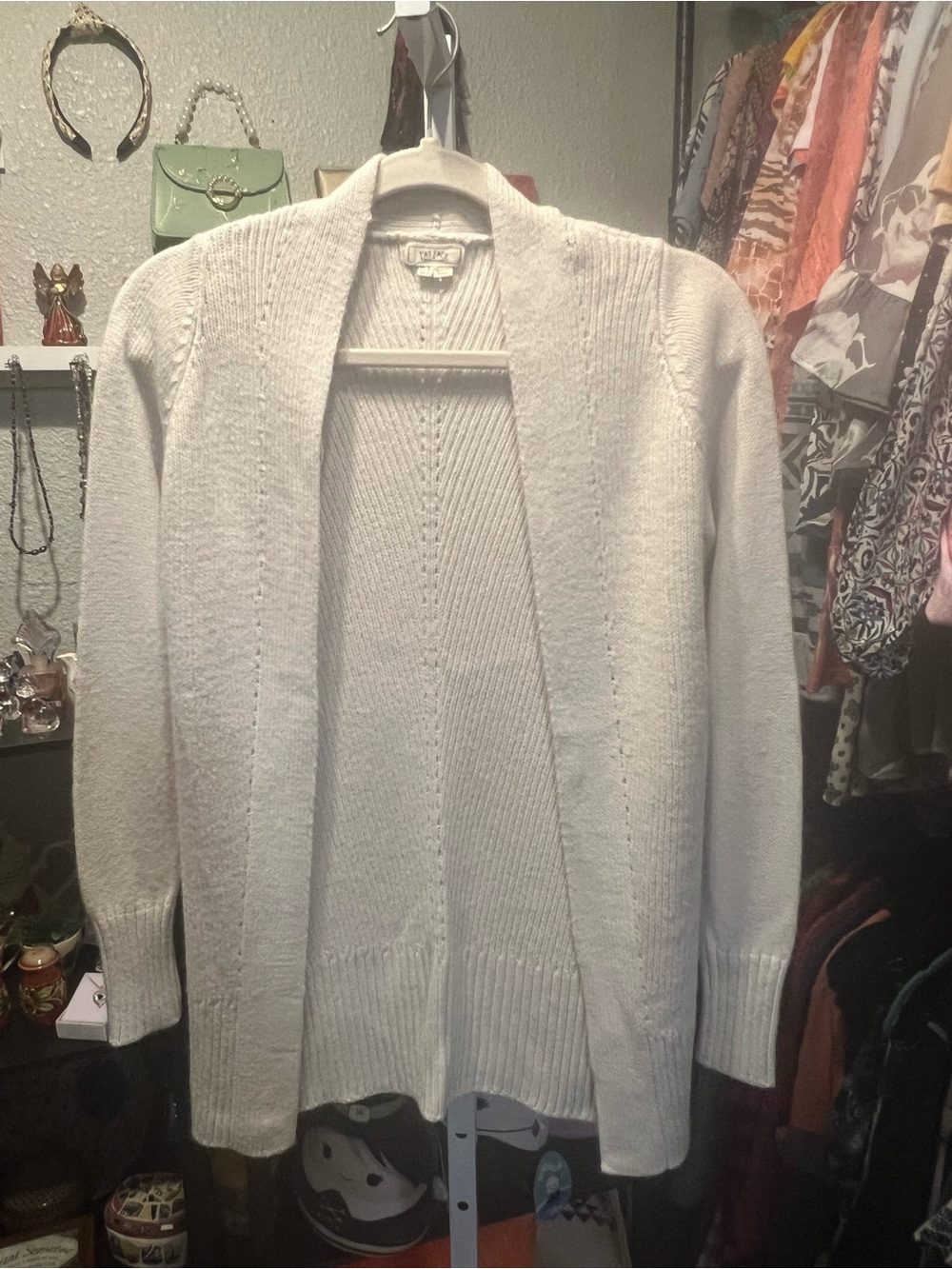 Fat Face Classic Open-Front Cream Sweater Cardigan